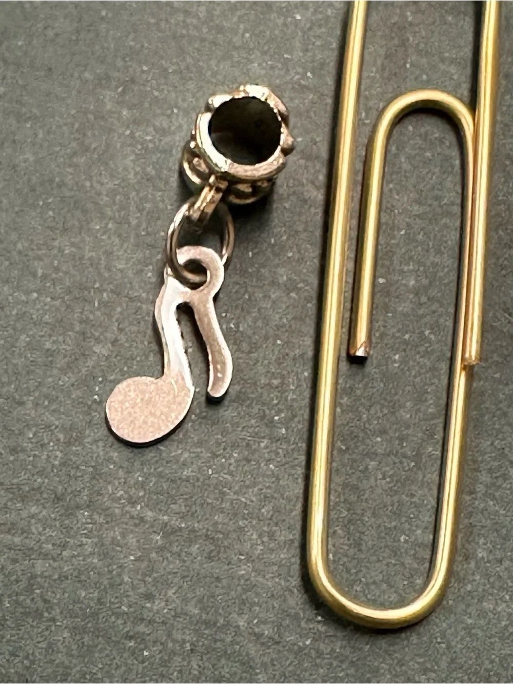 Silver Dangle  Music Note Charm B11 - Picture 3 of 3
